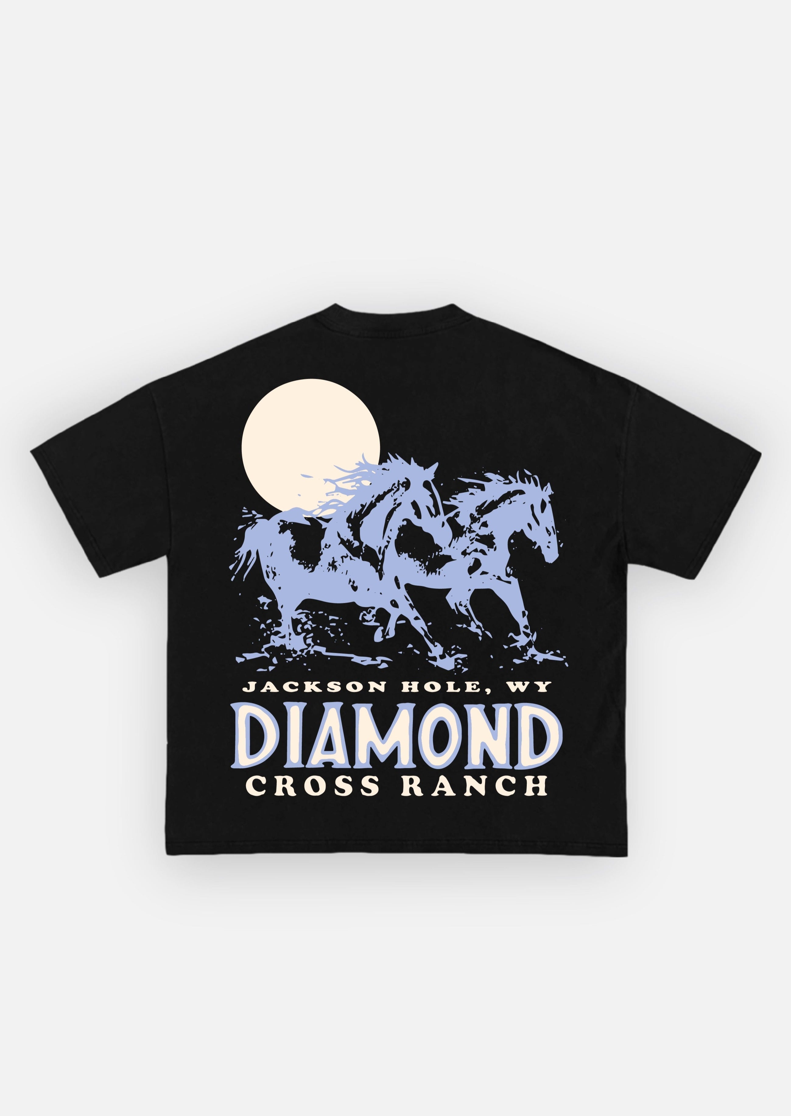 Diamond Cross Ranch Settin Sun (New) Black T-Shirt