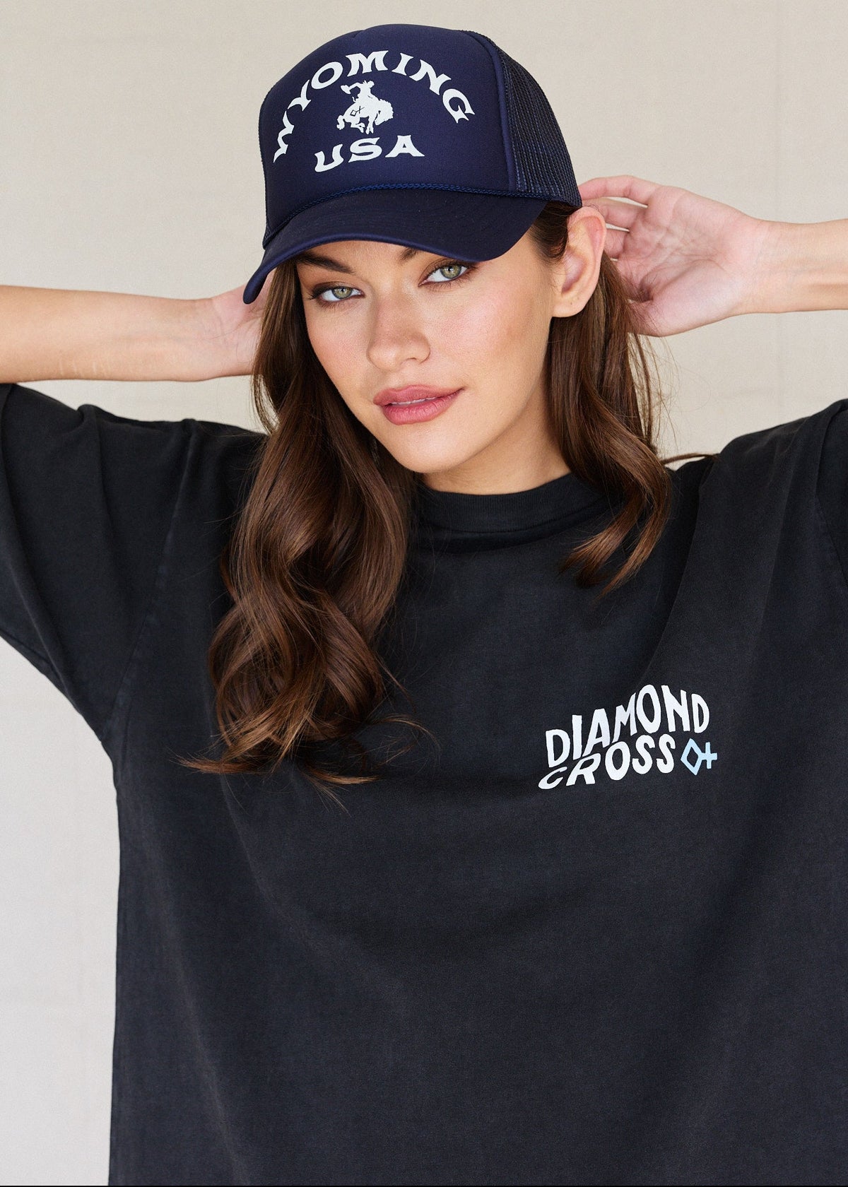 Navy Wyoming USA Cowboy | Icon Trucker Hat