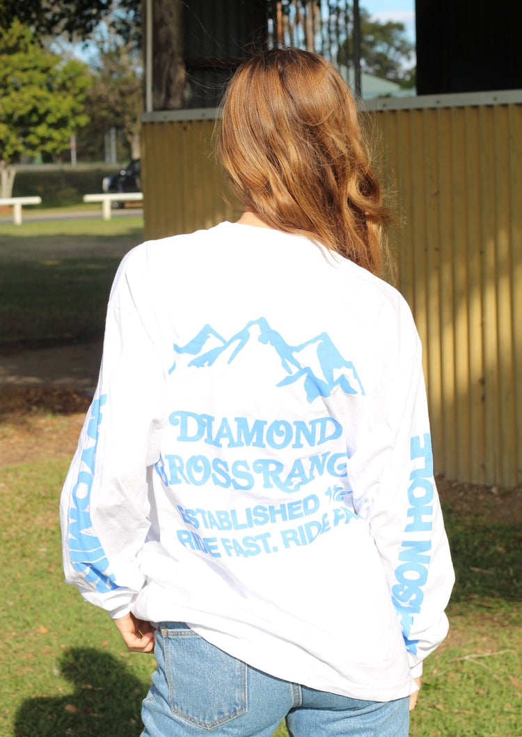 Diamond Cross Ranch Yellowstone Wyoming White Trailblazer Longsleeve