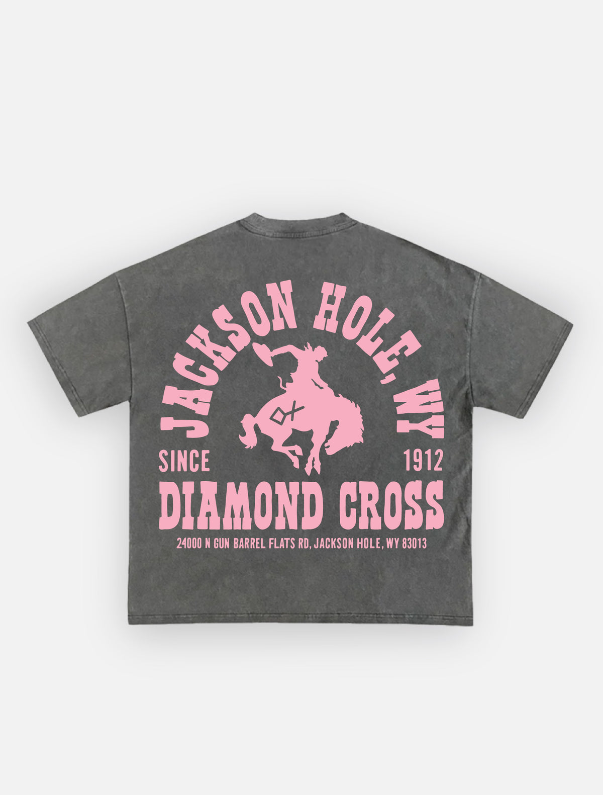 Sun Faded Black & Dusty Rose | Buckin Tee