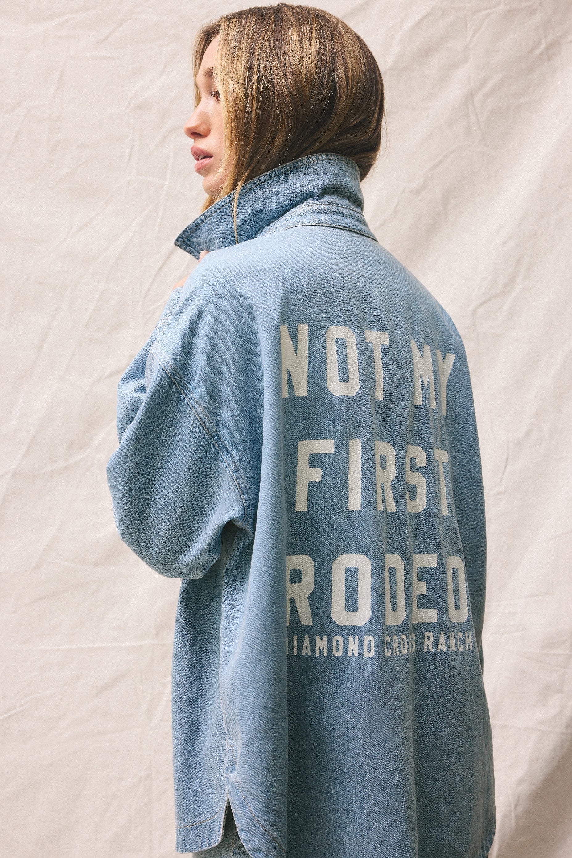 R&D.M.Co-☆2024AW新品CUT OFF DENIM JACKET Women's Denim Jacket 2024 Fall Casual 3/4 Sleeve Denim