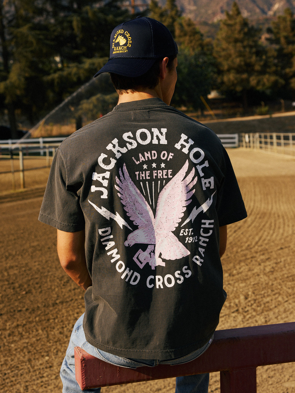Black Distressed | Diamond Cross Ranch Hi Flyer T-Shirt