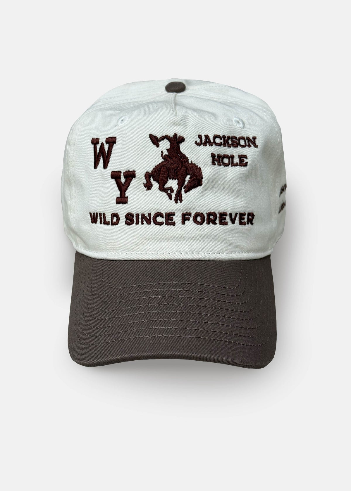 White With Brown Brim | Forever Wild Hat