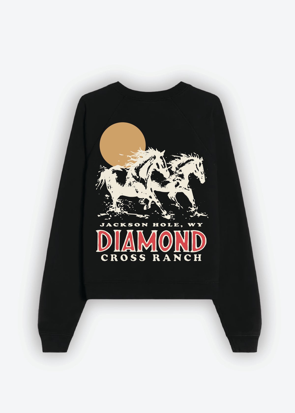 Midnight Black Crewneck | Diamond cross ranch Jackson Wild Sweatshirt