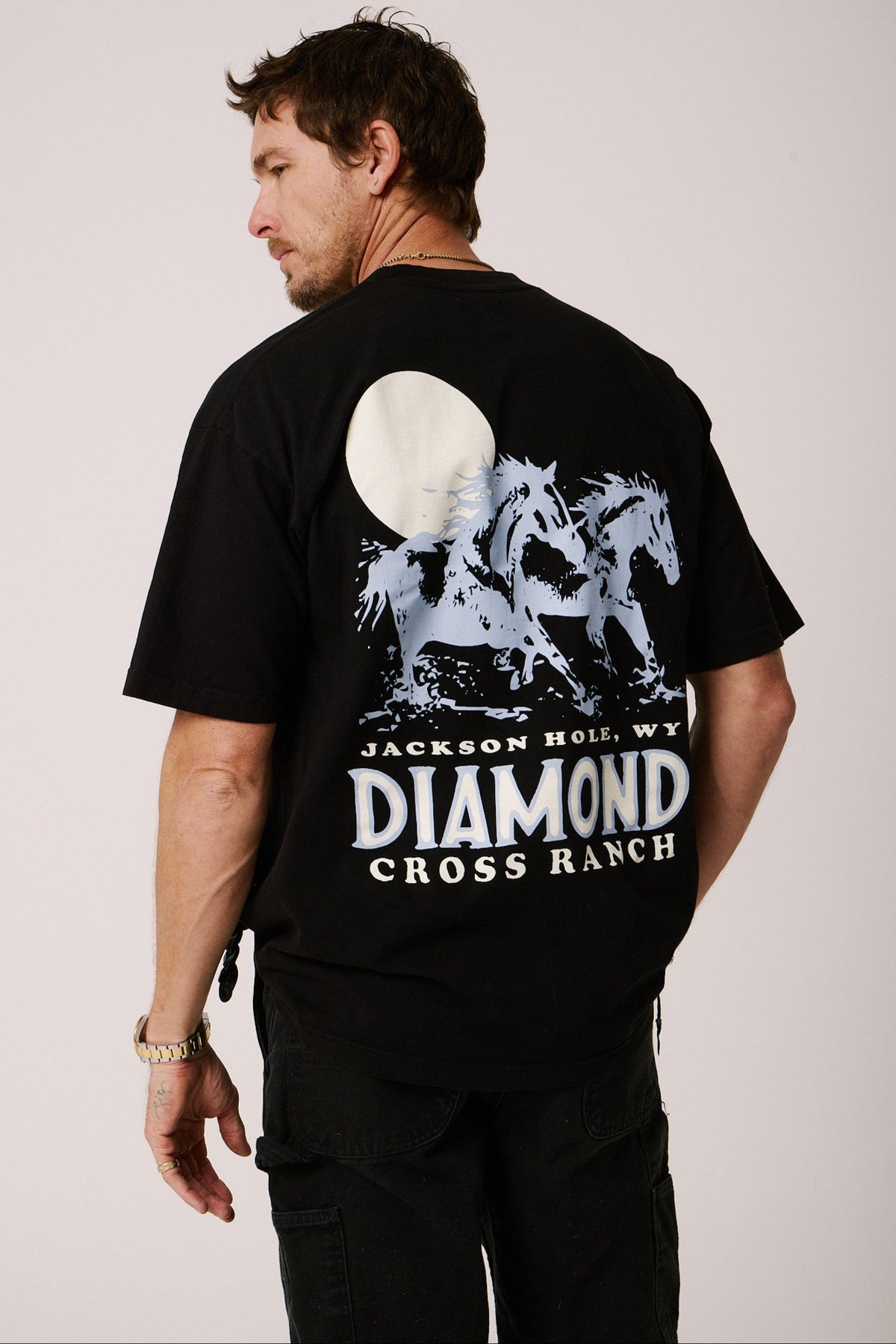 Dark Black | Diamond cross ranch Jackson Wild t-shirt