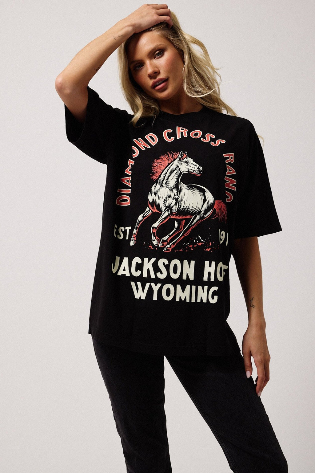 Black | Diamond Cross Ranch Bronco Heritage T-Shirt