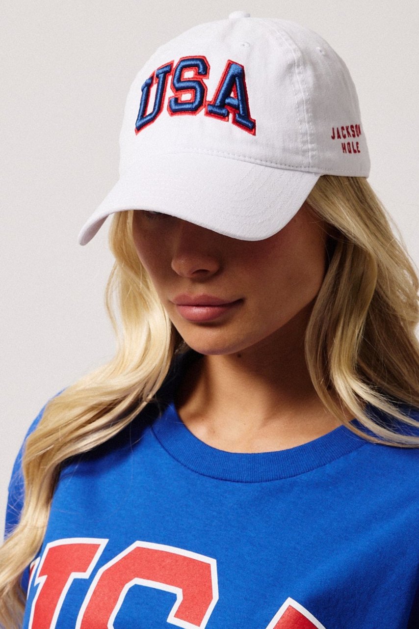 White USA Hat | Diamond cross ranch USA Collection cap