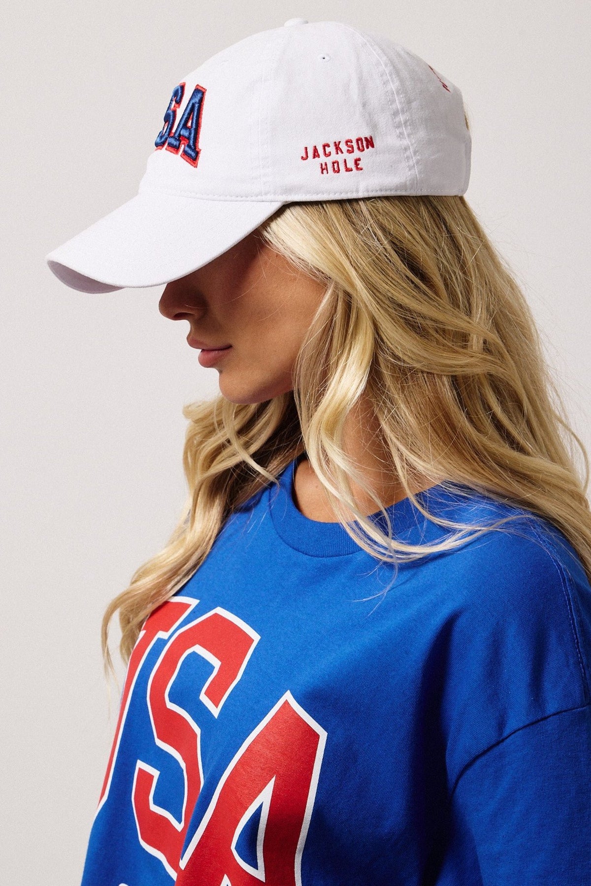 White USA Hat | Diamond cross ranch USA Collection cap