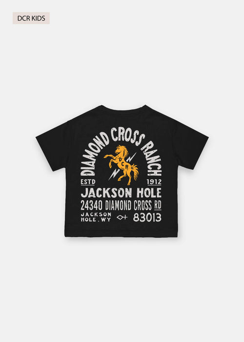 Black | Diamond cross ranch kids black t-shirt