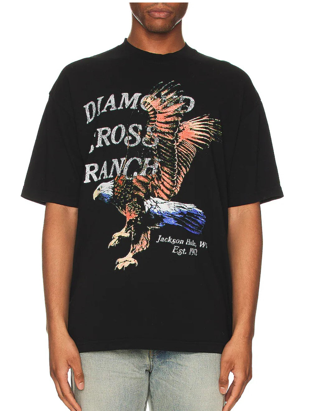 Diamond Cross Ranch Black VINTAGE T-Shirt 