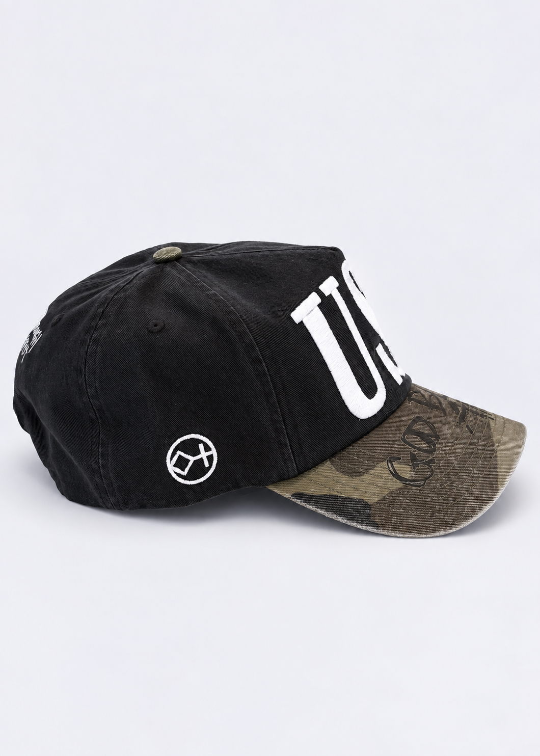 USA Black w Camo Brim | Camo Range Cap