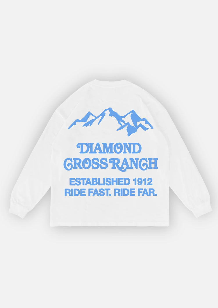 Diamond Cross Ranch Yellowstone Wyoming White Trailblazer Longsleeve