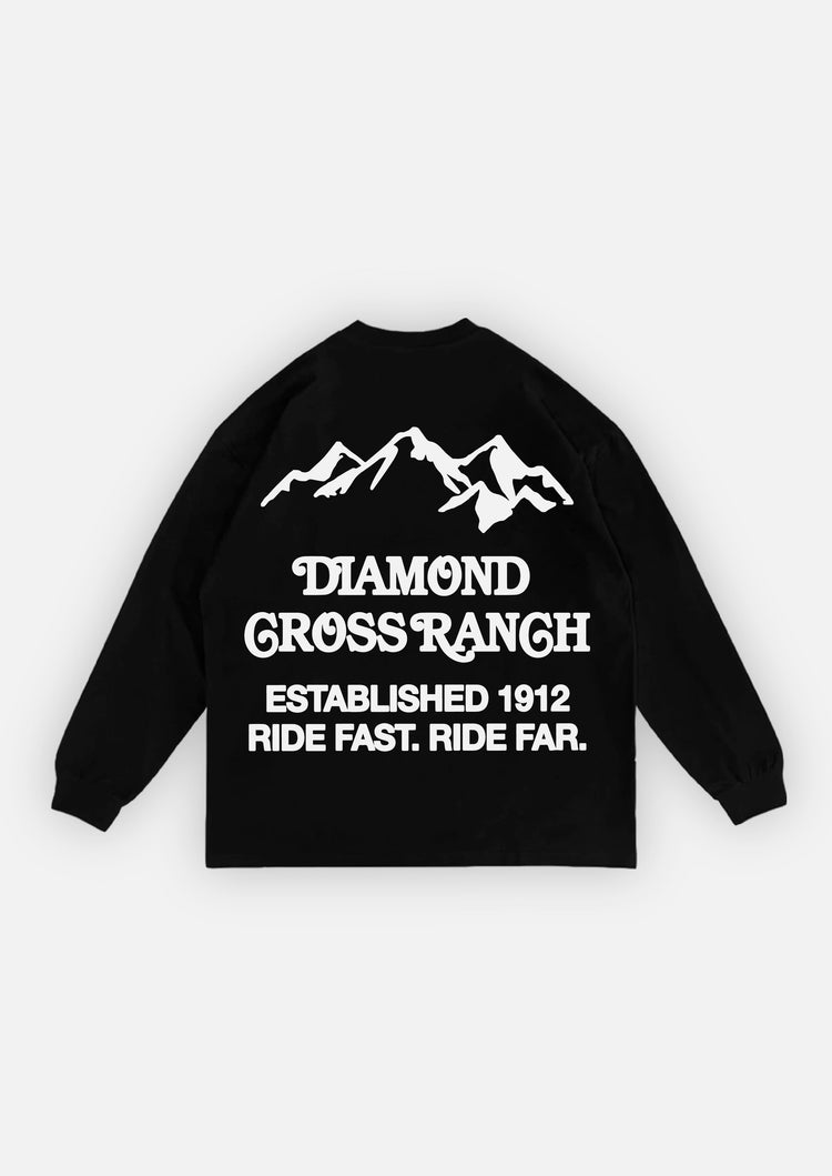 Diamond Cross Ranch Yellowstone Wyoming Black Trailblazer Longsleeve