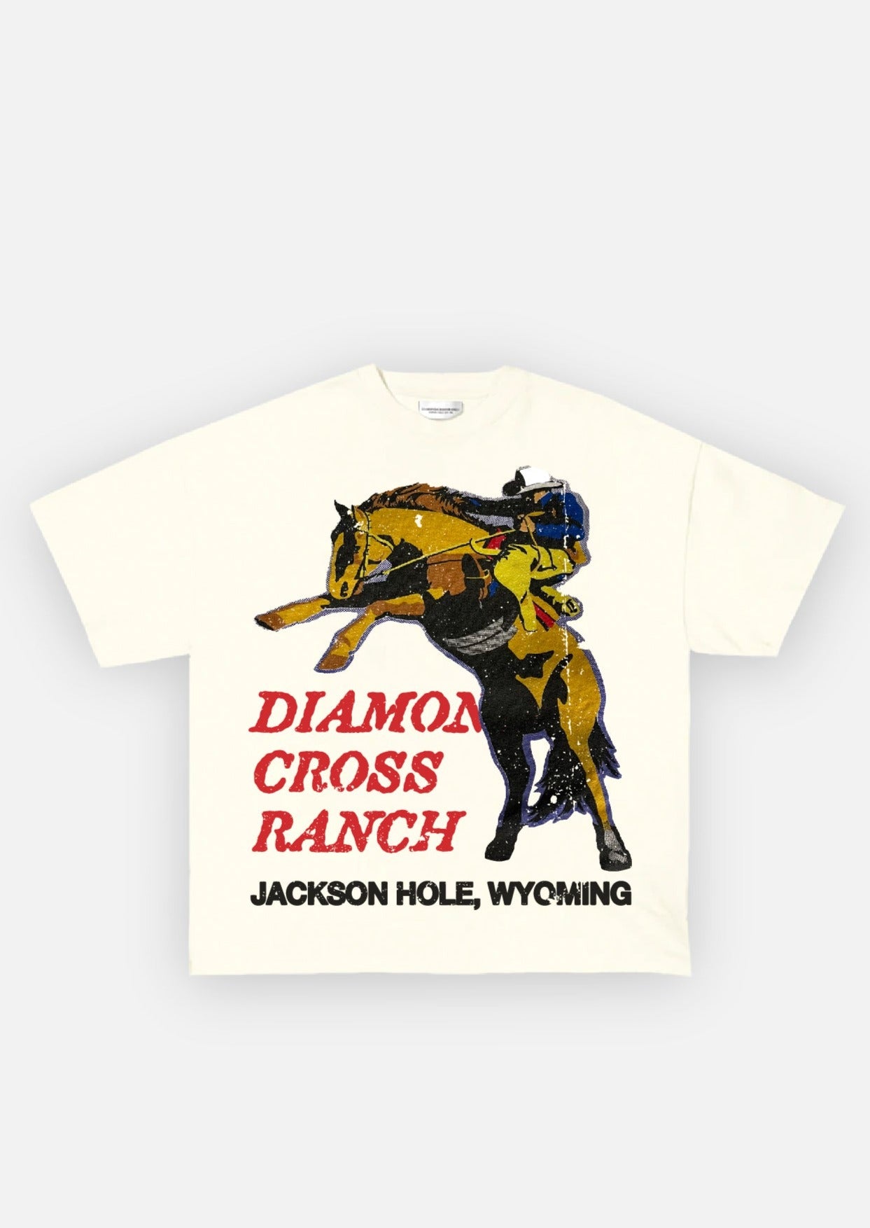 Diamond Cross Ranch white Mustang T-Shirt 