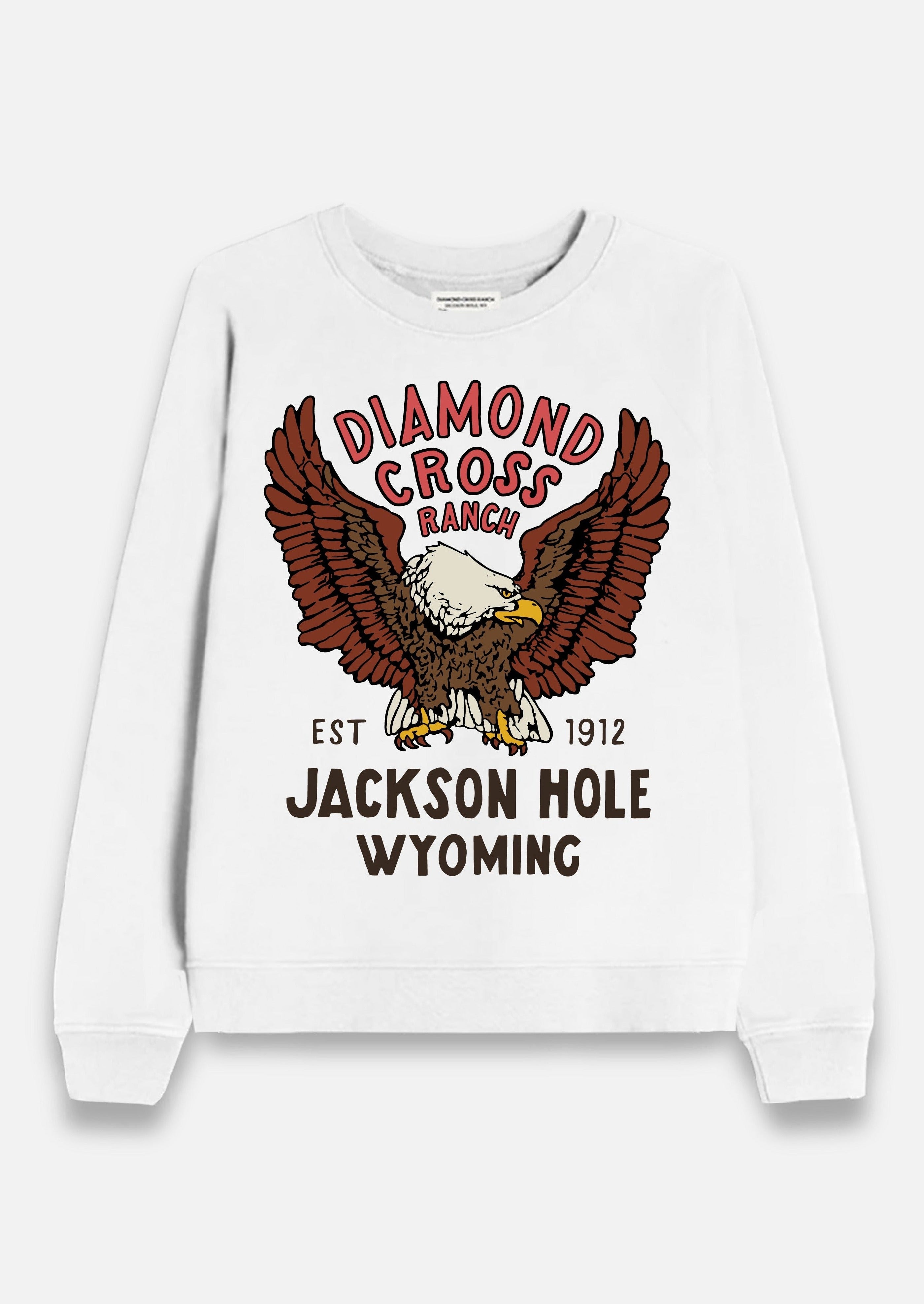 Diamond Cross Ranch White Sweatshirt Eagle