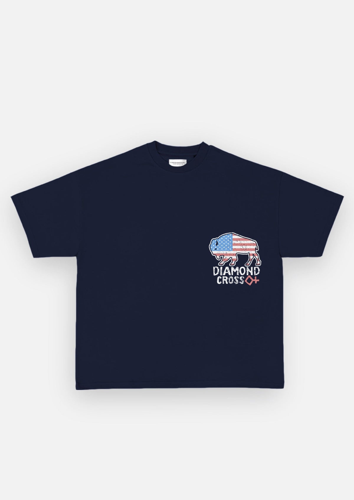 Navy | Diamond Cross Ranch American Buffalo T-shirt