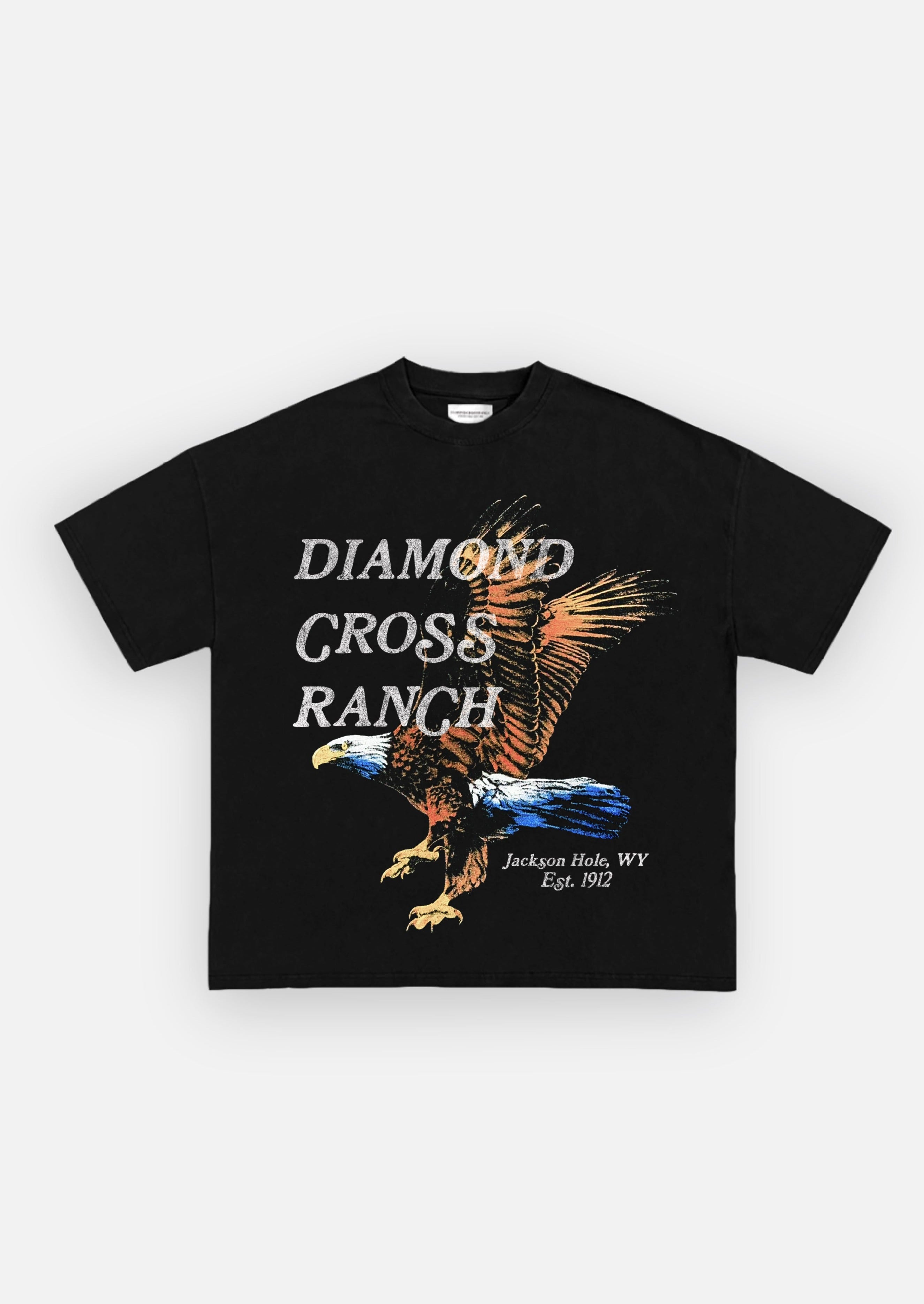 Diamond Cross Ranch Black VINTAGE T-Shirt 