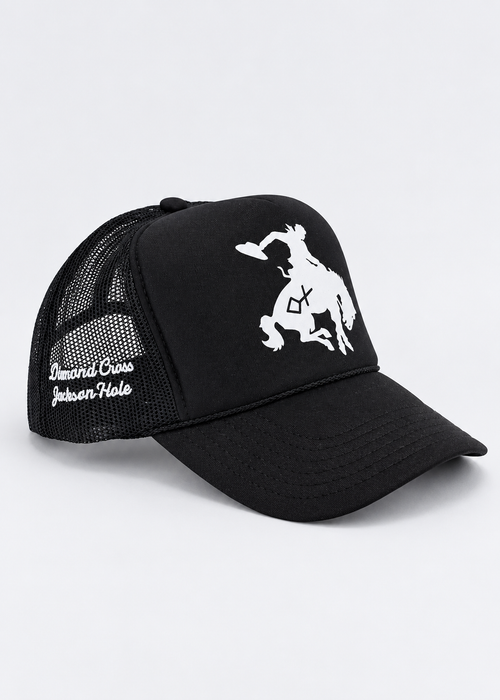 Black Cap & White | Branded Bronc Trucker