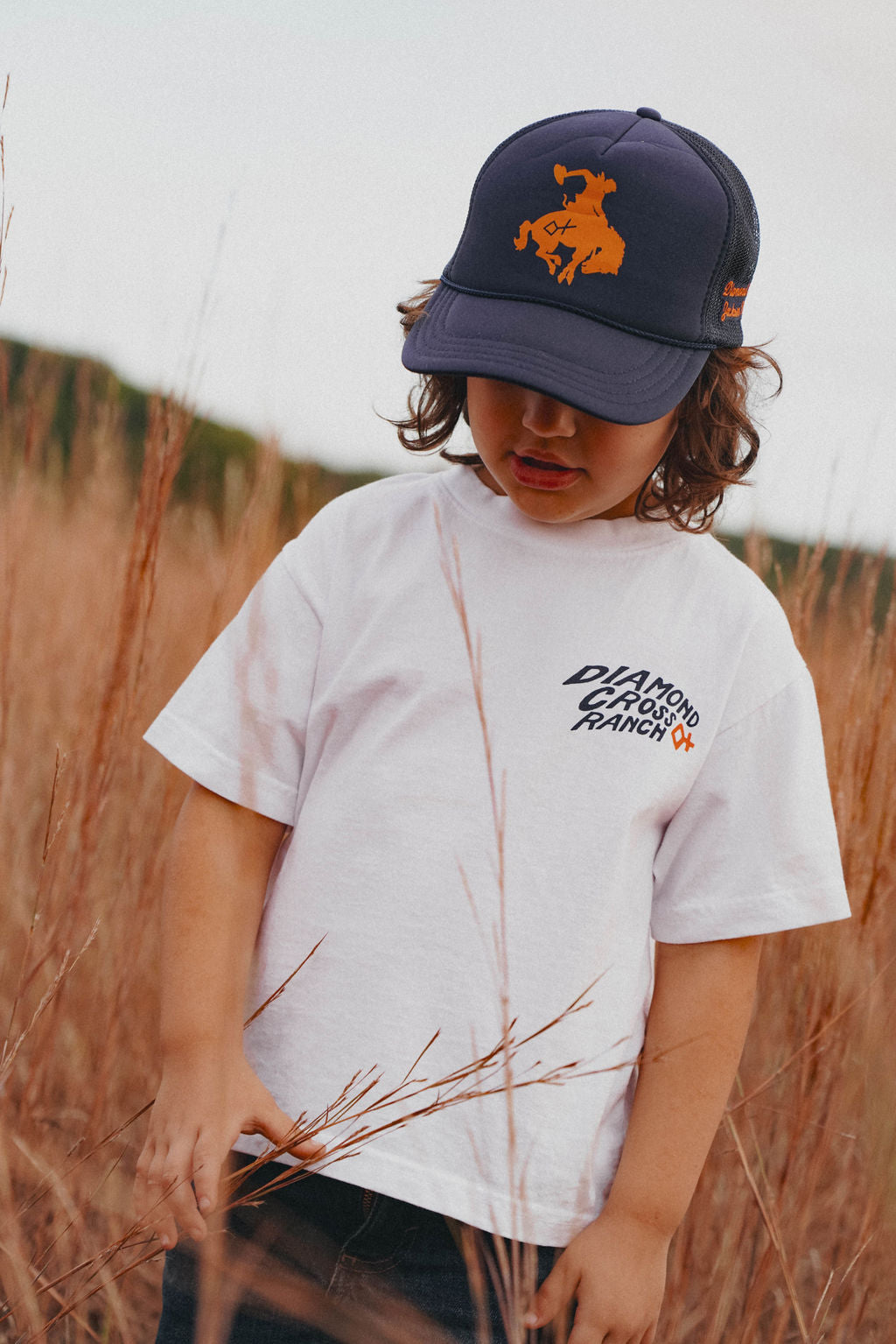 Navy & Orange | Kids Trucker Hat