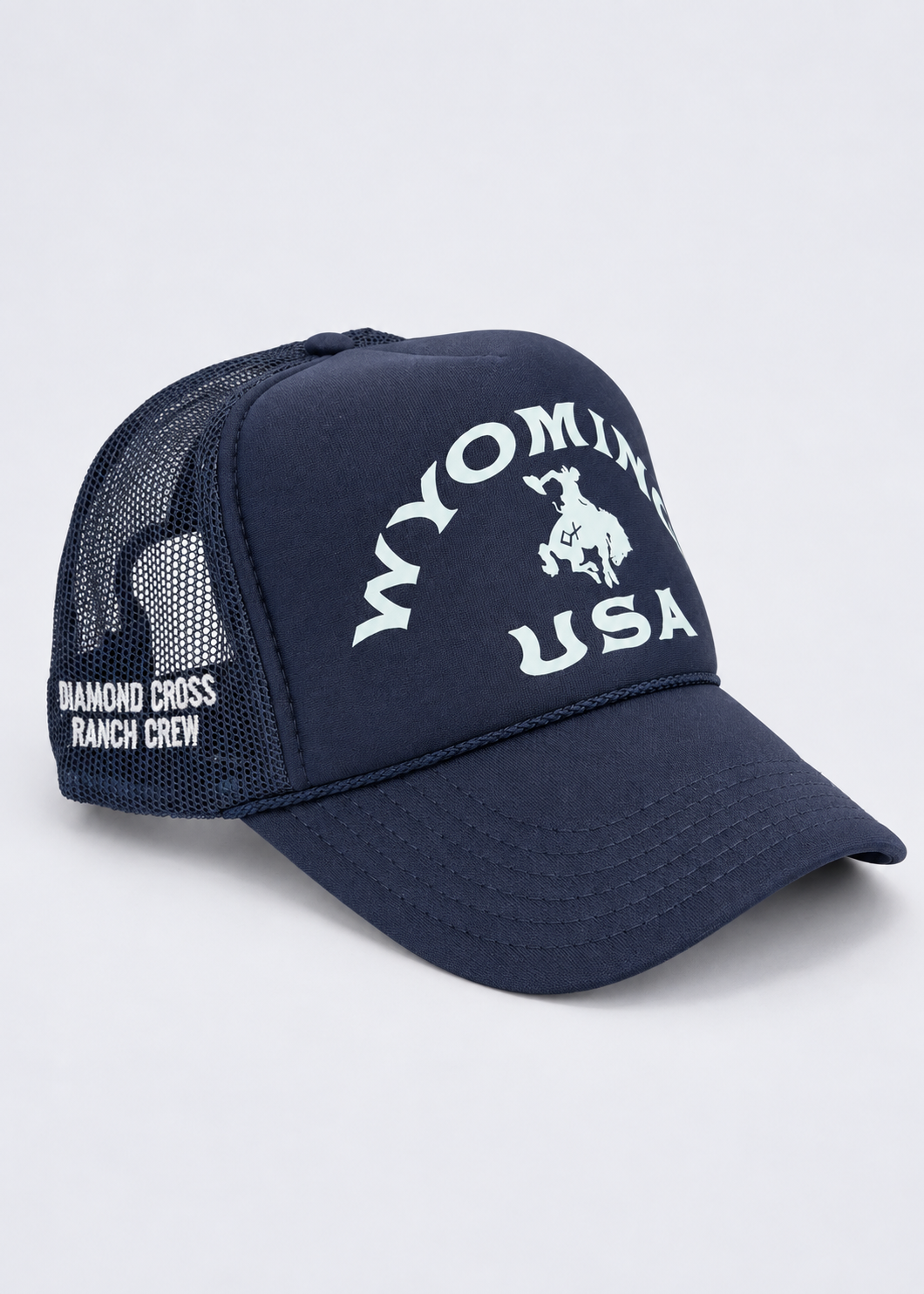 Navy Wyoming USA Cowboy | Icon Trucker Hat