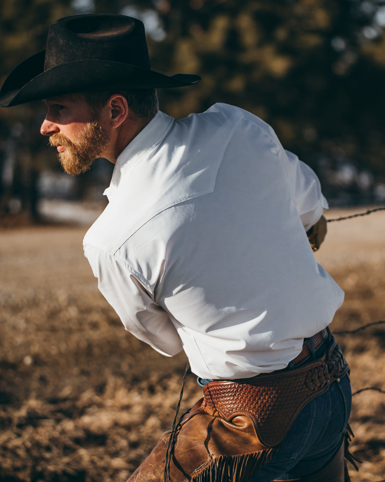 Diamond Cross Ranch Wyoming White Cowboy Shirt