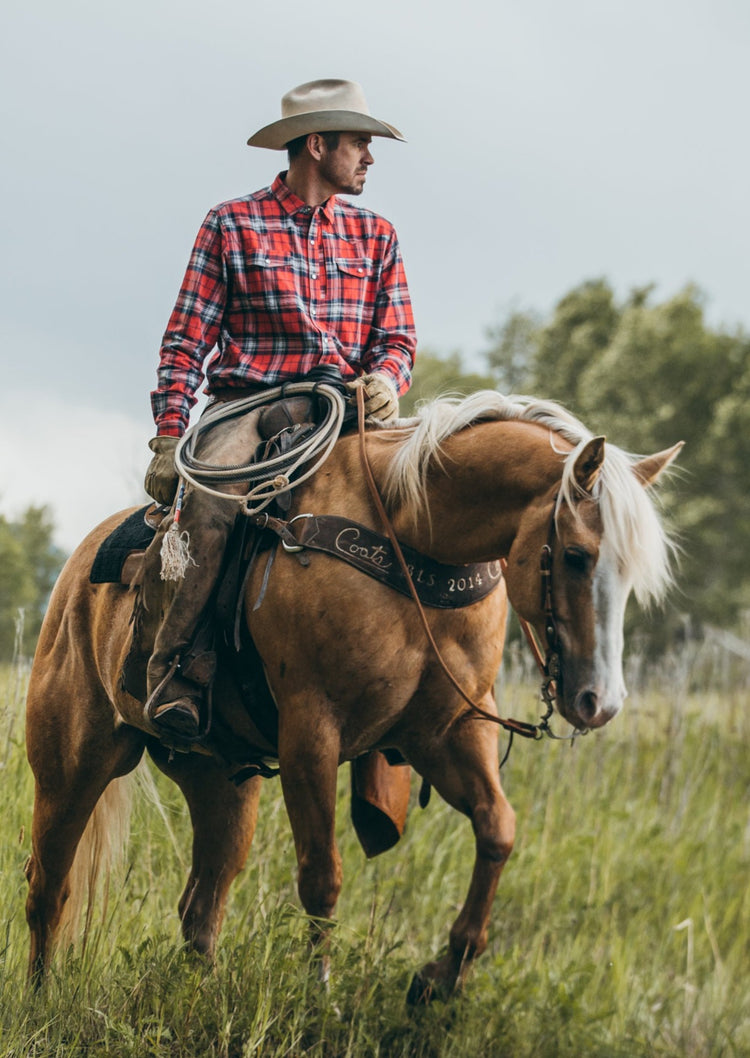 Diamond cross ranch flannel cowboy shirt