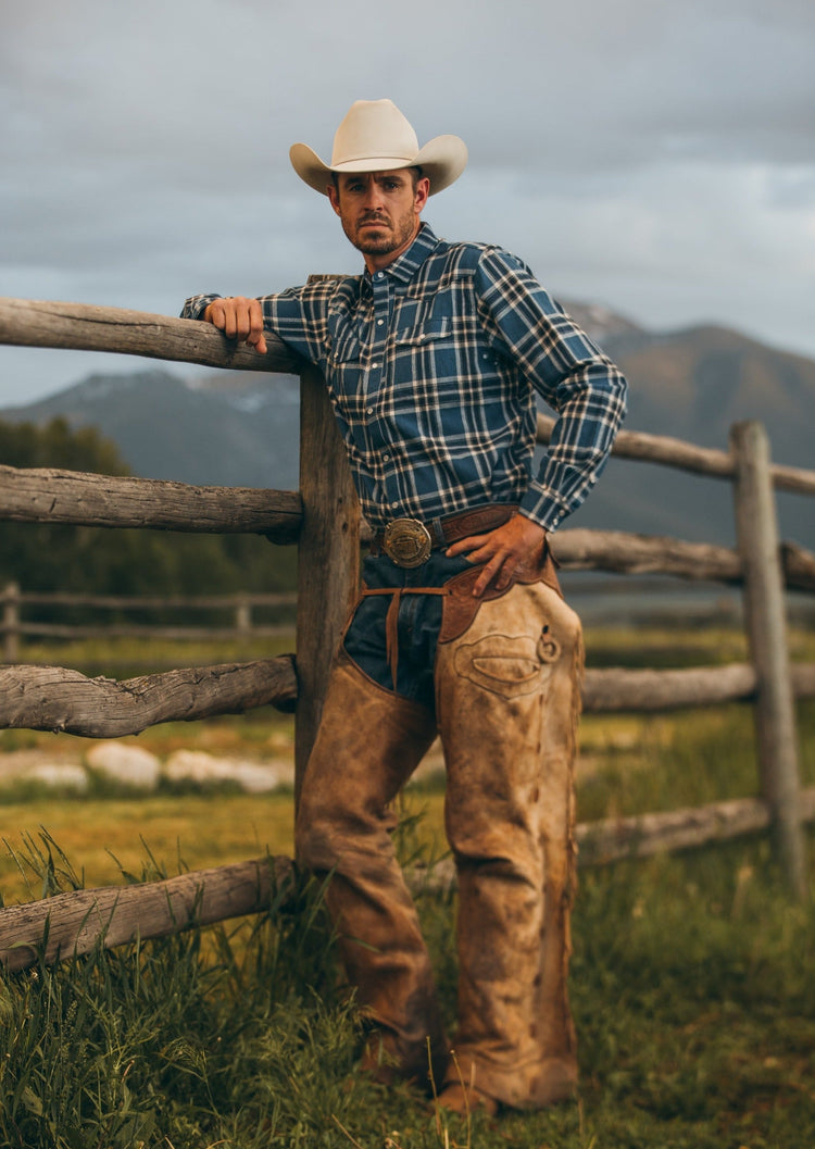 Diamond cross ranch flannel cowboy shirt