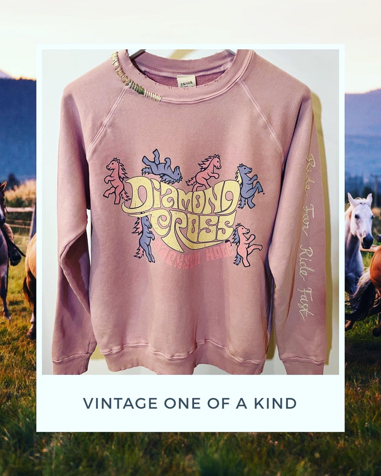 Diamond Cross Ranch Yellowstone Wyoming Pink Vintage Sweatshirt
