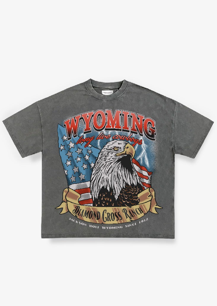 Diamond Cross Ranch Wyomin Grey T-Shirt 