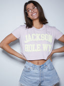 Diamond Cross Ranch Wyoming Purple Jackson Crop Top