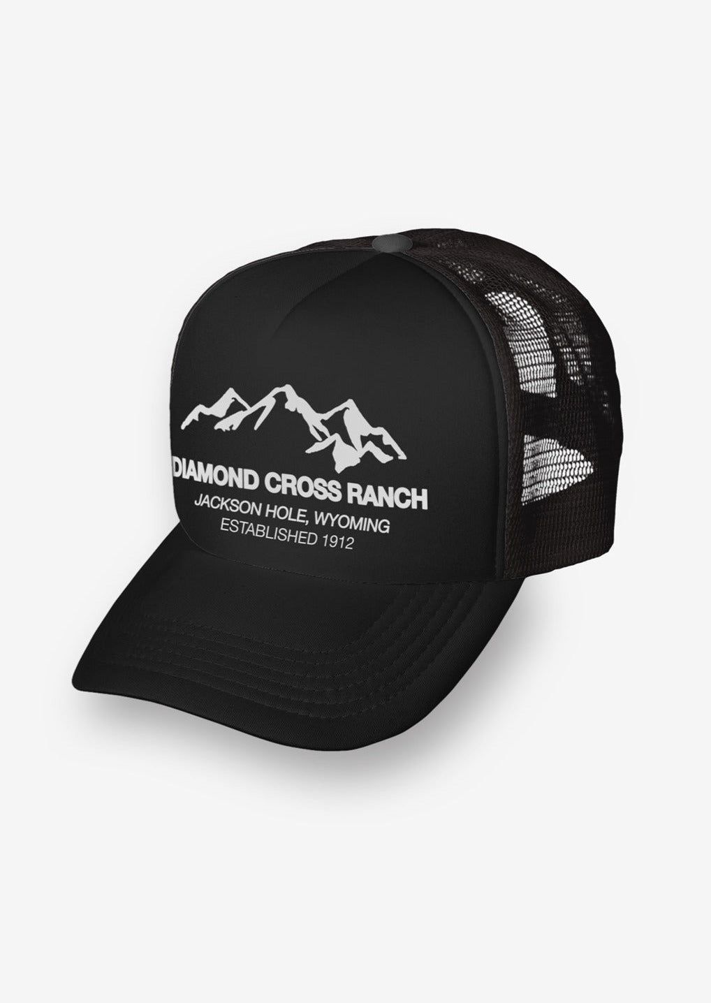 Diamond Cross Ranch Cowboy Yellowstone Wyoming Black Mountain Trucker Cap