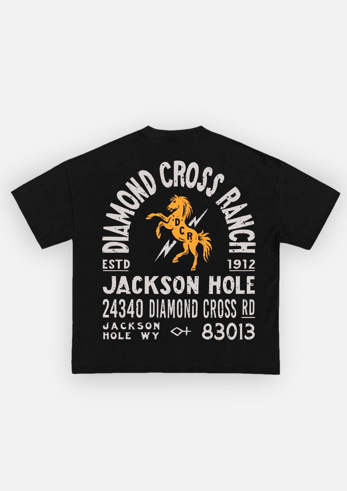Black | Address T-shirt top women Diamond cross ranch