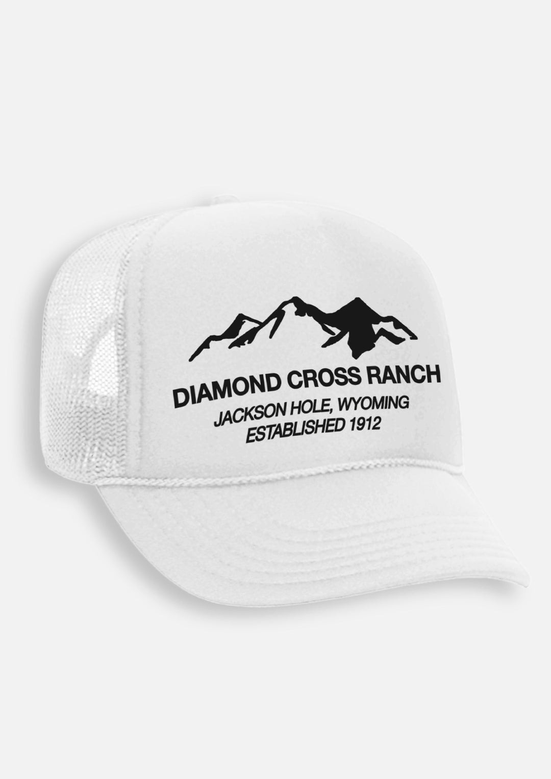 Diamond Cross Ranch Cowboy Yellowstone Wyoming White Mountain Trucker Cap
