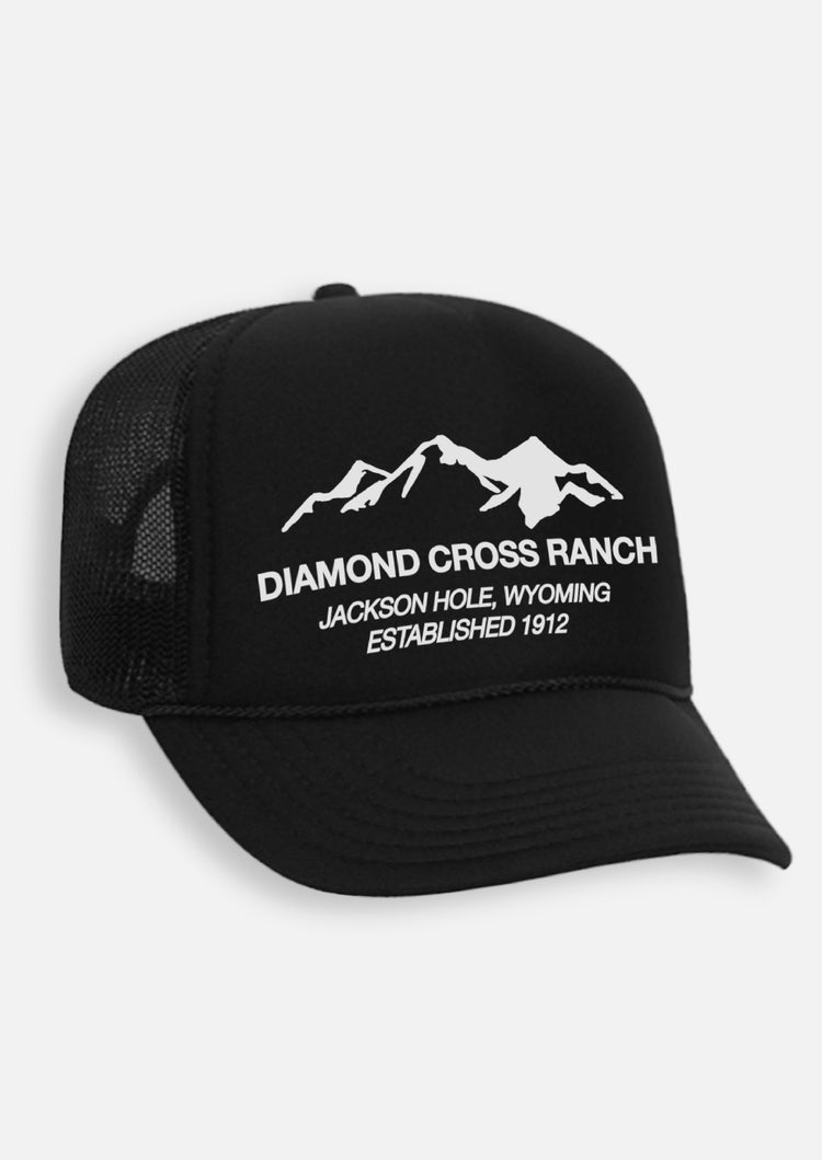 Diamond Cross Ranch Cowboy Yellowstone Wyoming Black Mountain Trucker Cap