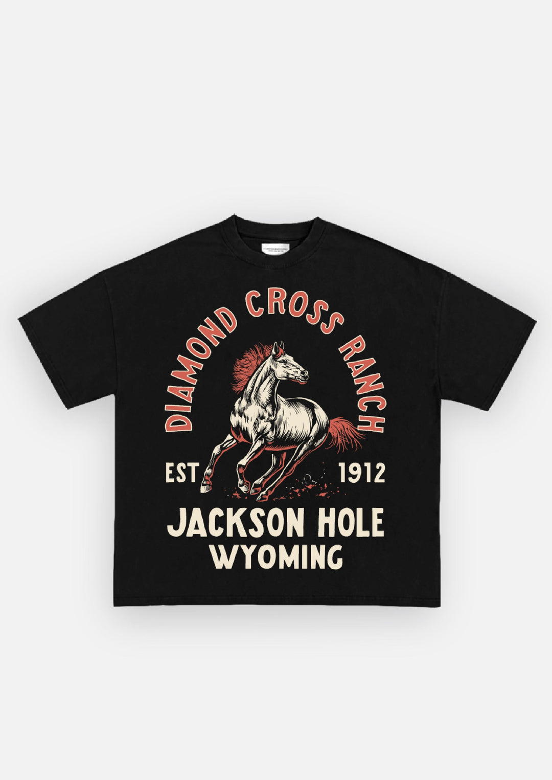Diamond Cross Ranch Bronco Heritage Black T-shirt 