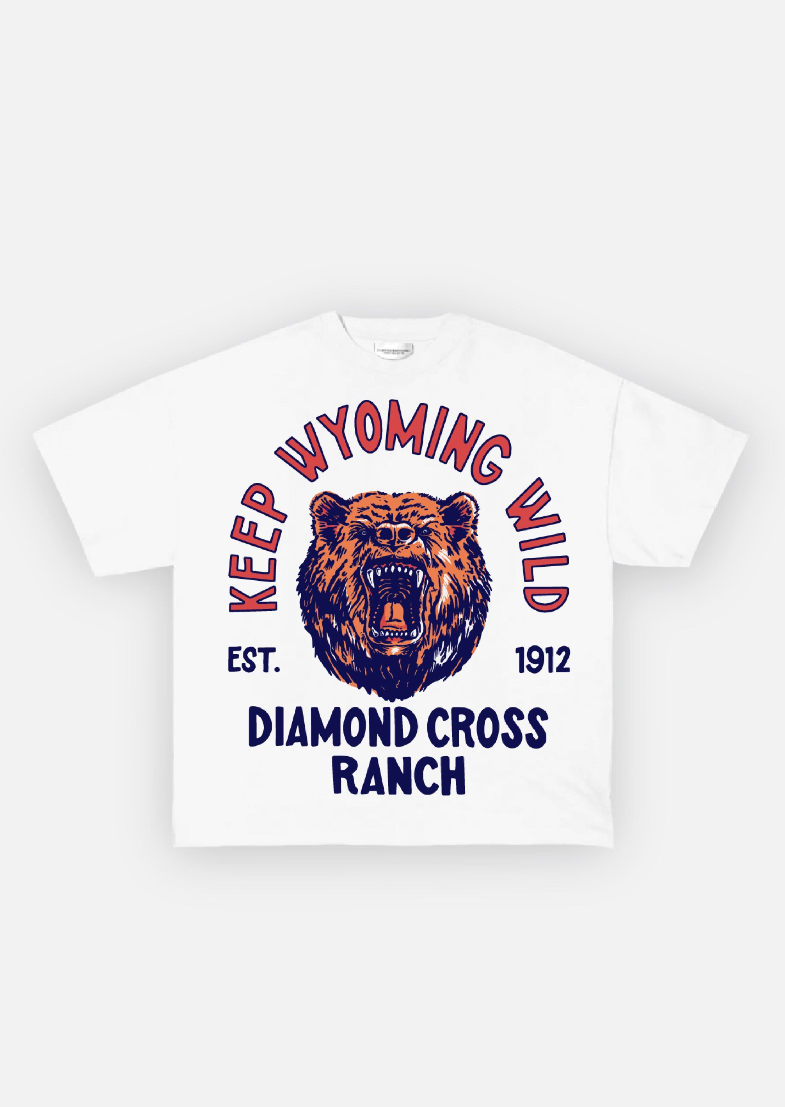 Diamond Cross Ranch Wyoming Wild White T-Shirt