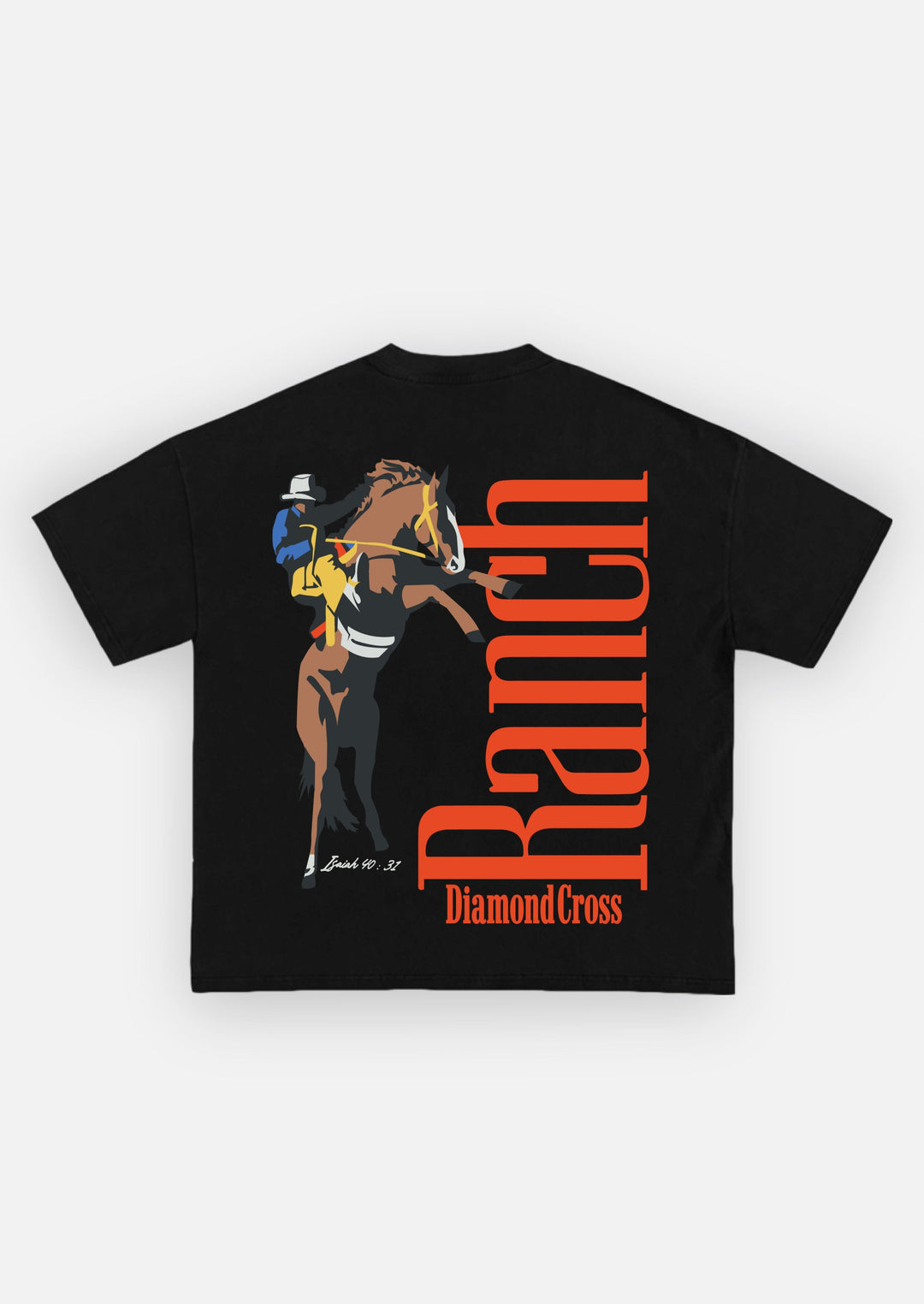 Diamond Cross Ranch RANCH Buck Black T-Shirt