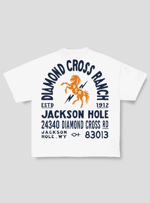 White | Diamond Cross Ranch White T-Shirt