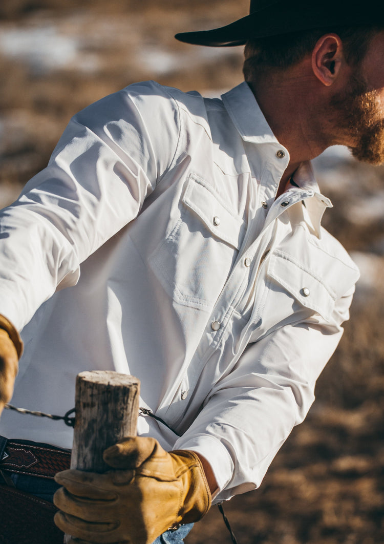 Diamond Cross Ranch Wyoming White Cowboy Shirt