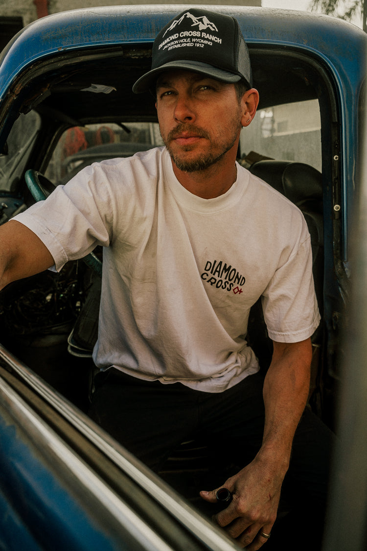 Diamond Cross Ranch Cowboy Yellowstone Wyoming Black Mountain Trucker Cap