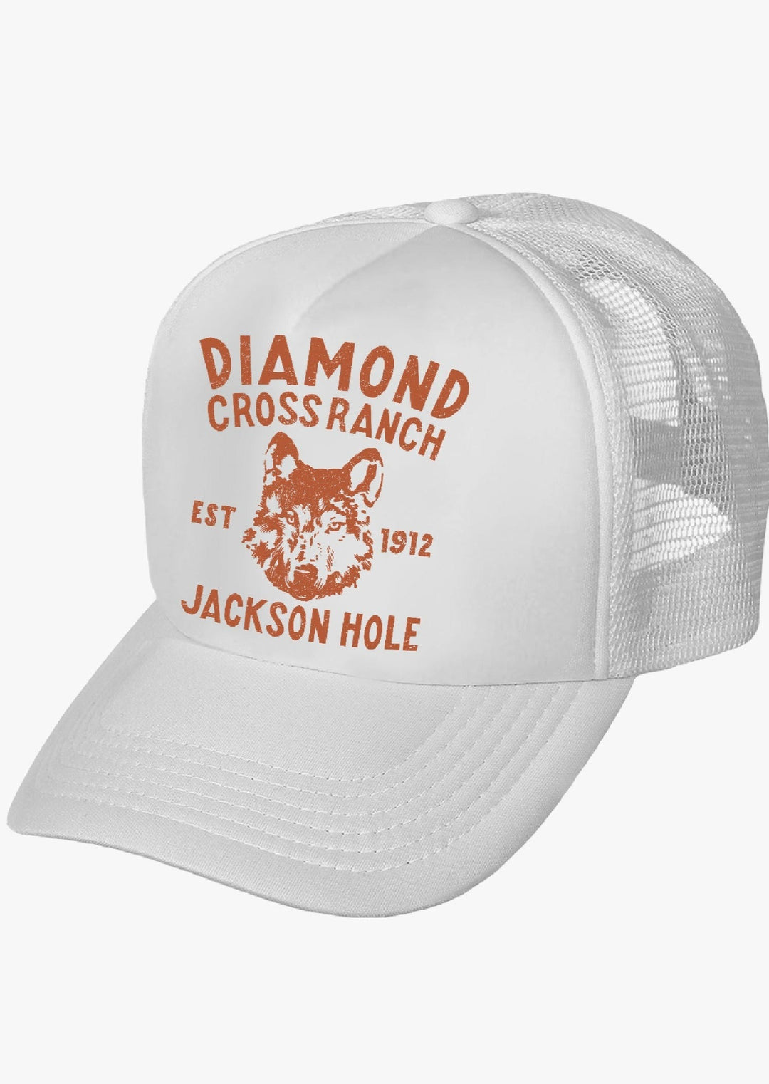 Diamond Cross Ranch Yellowstone Wyoming White Wolf Trucker Cap